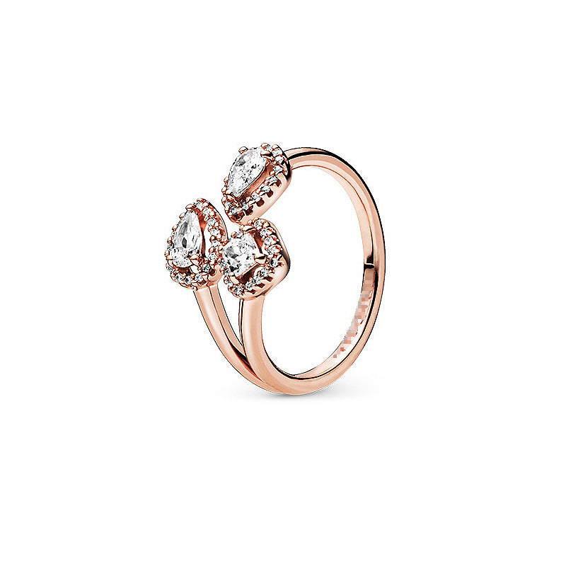 Floral Beaded Open Adjustable Rings