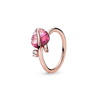Floral Beaded Open Adjustable Rings