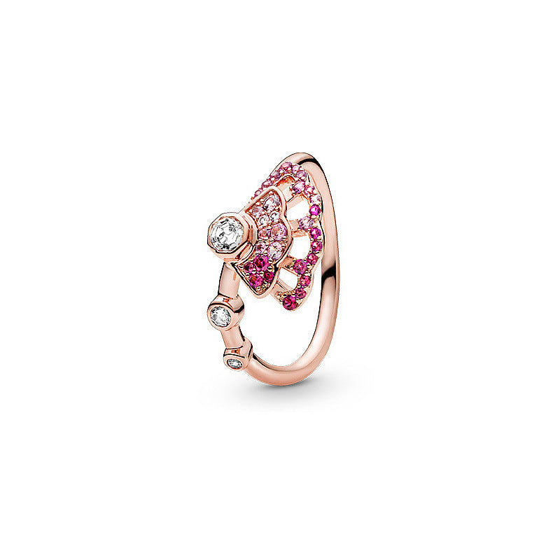 Floral Beaded Open Adjustable Rings