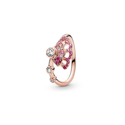 Floral Beaded Open Adjustable Rings