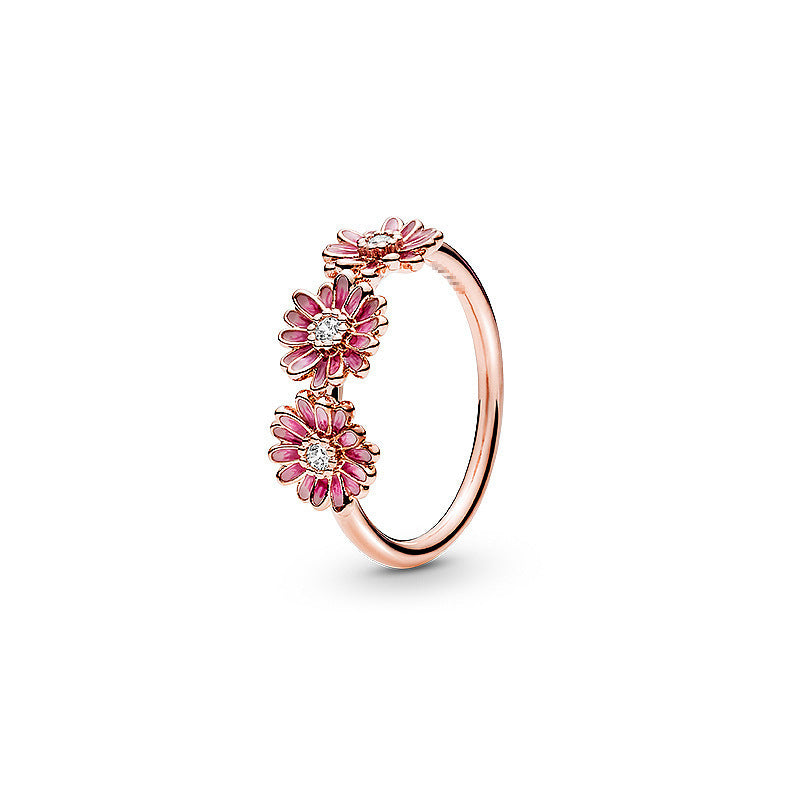 Floral Beaded Open Adjustable Rings