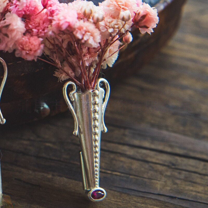Floral Bouquet Brooch with Flower Holder