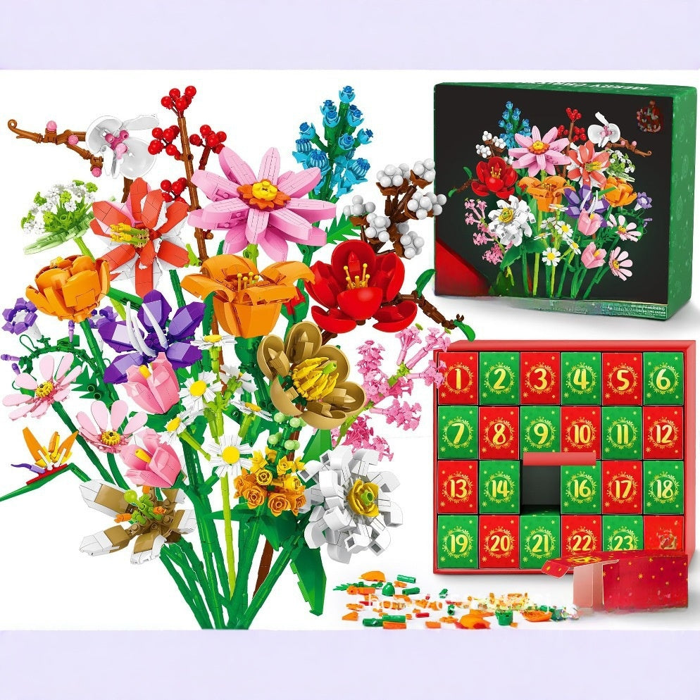 Floral bouquet building block Christmas gift box