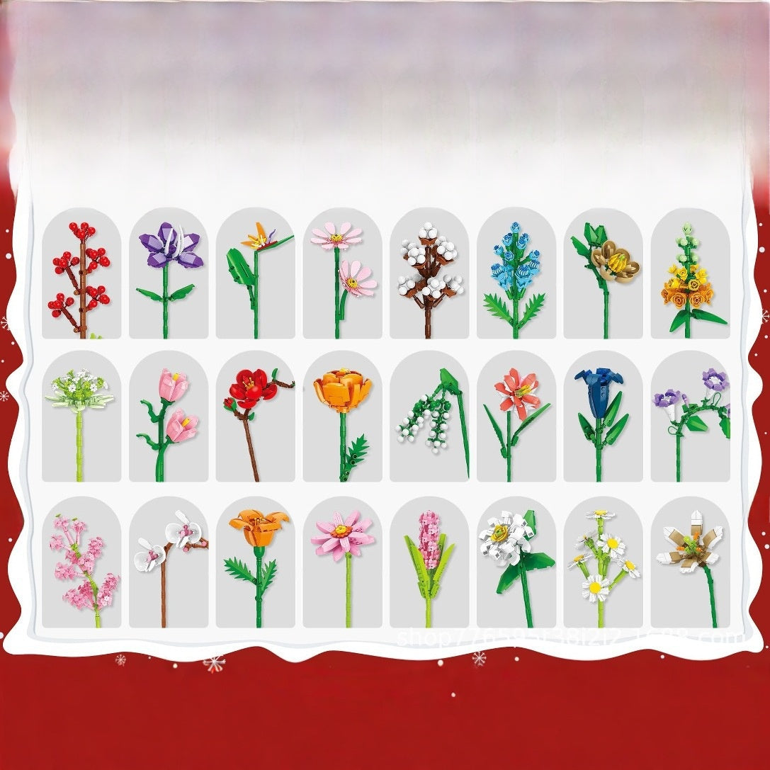 Floral bouquet building block Christmas gift box