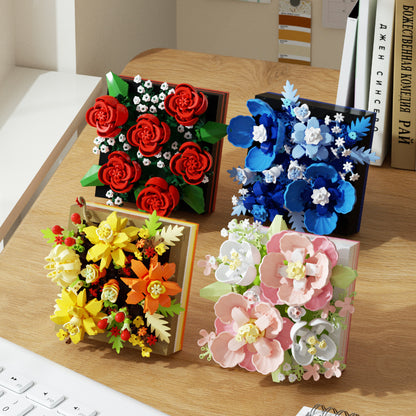 Floral bouquet building block figurine