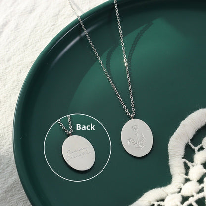 Floral Carved Titanium Steel Adjustable Necklace