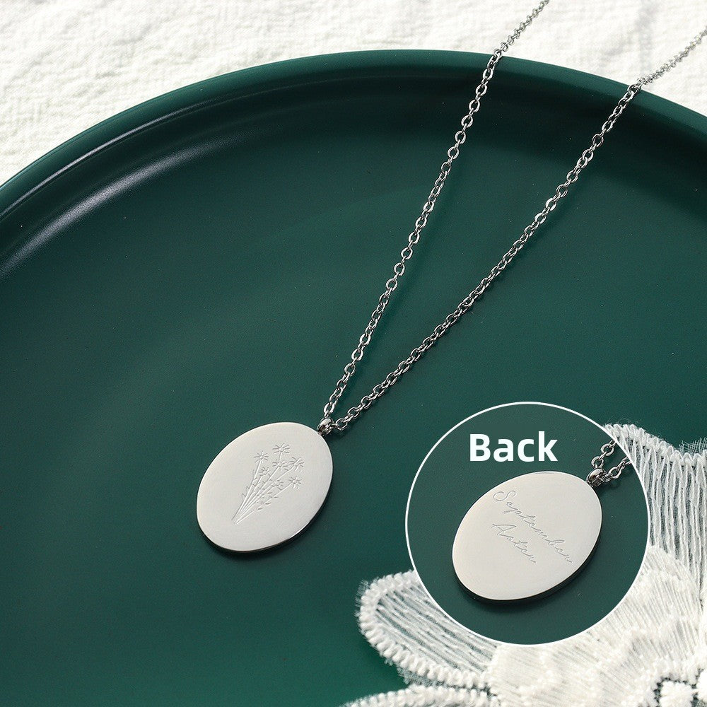 Floral Carved Titanium Steel Adjustable Necklace