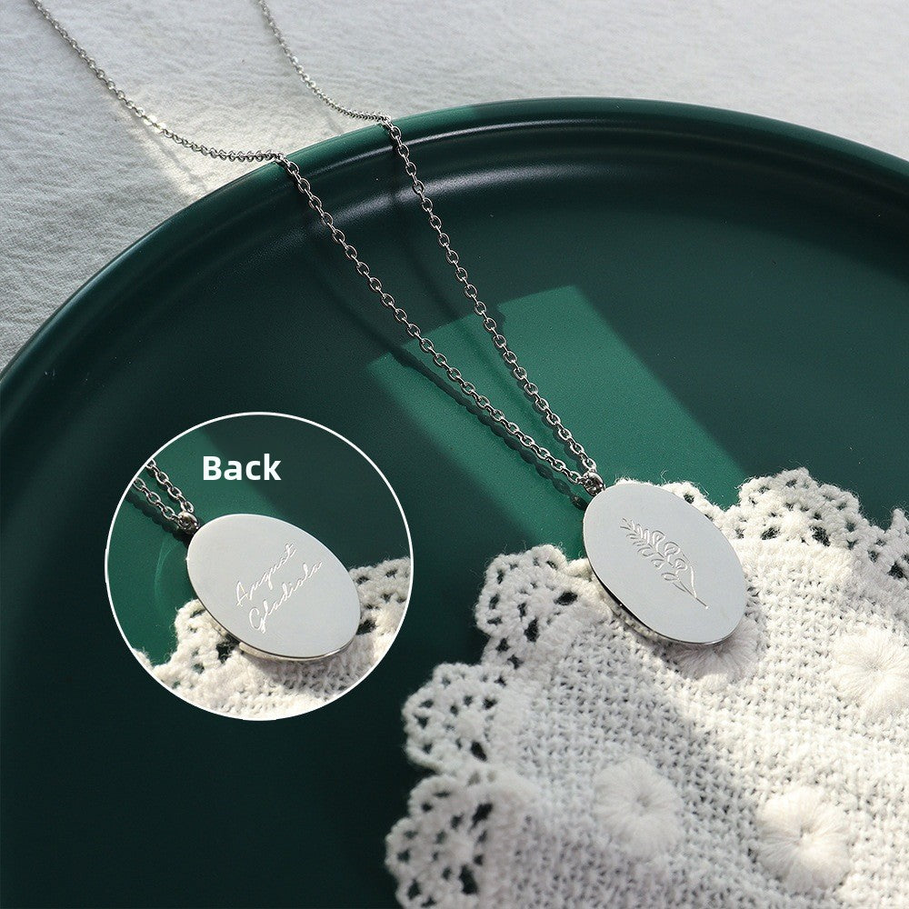 Floral Carved Titanium Steel Adjustable Necklace