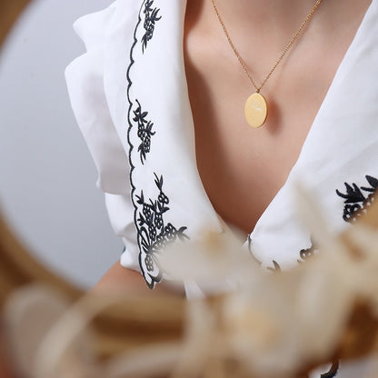 Floral Carved Titanium Steel Adjustable Necklace