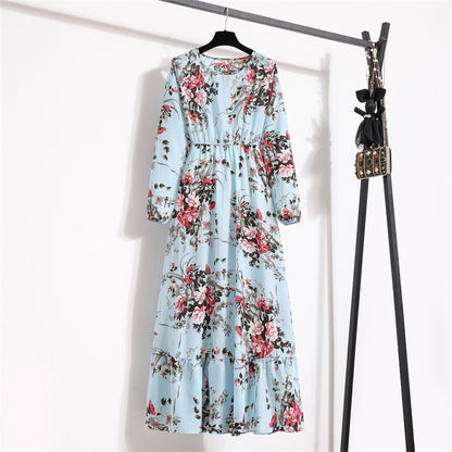 Floral Chiffon Maxi Dress
