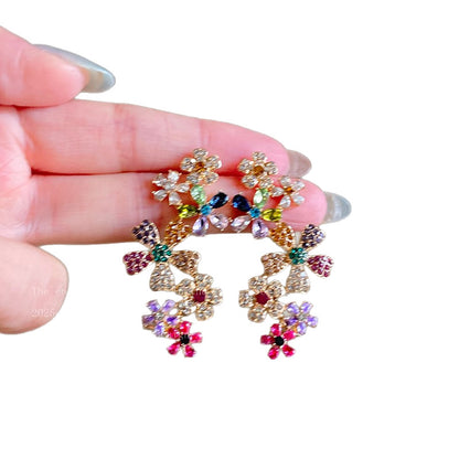 Floral Contrast Color Ear Cuffs Earrings