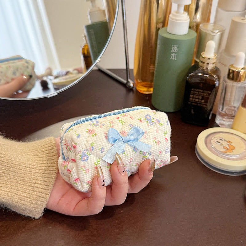 Floral Cotton Cosmetic Storage Bag
