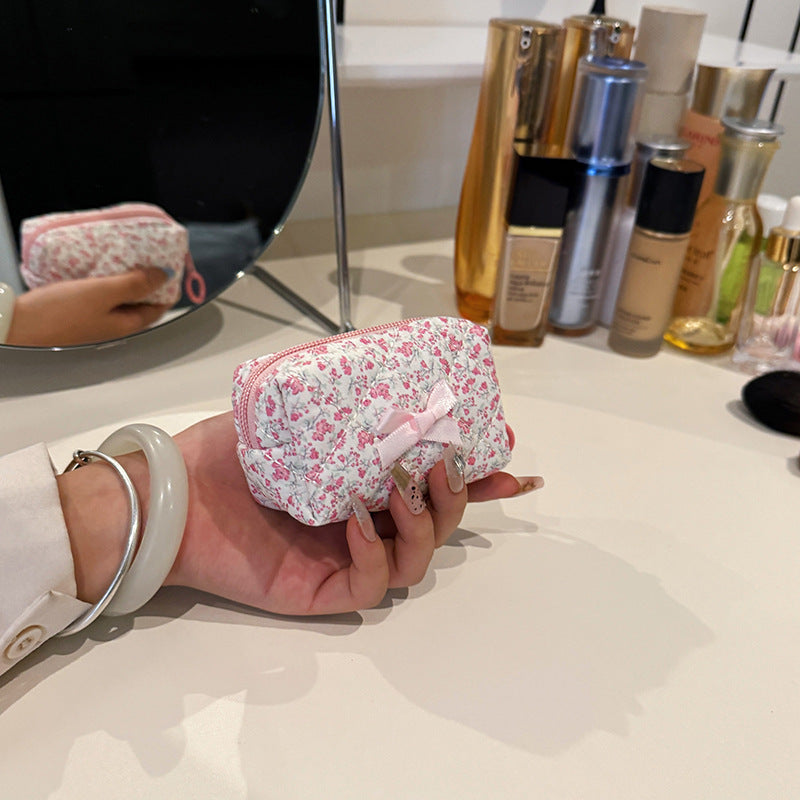 Floral Cotton Cosmetic Storage Bag