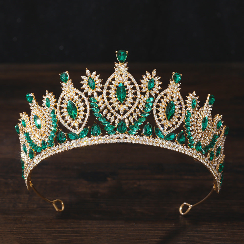 Floral Crystal Crown Headpiece