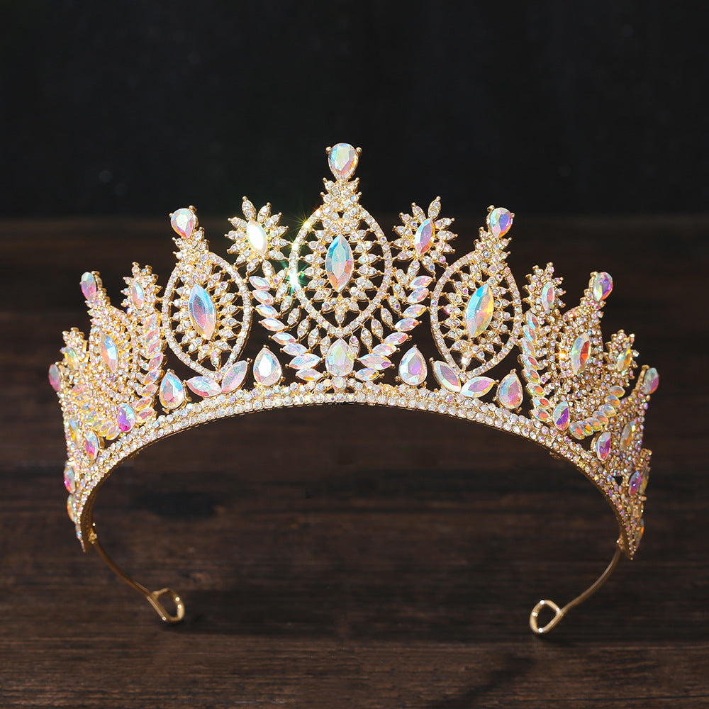 Floral Crystal Crown Headpiece