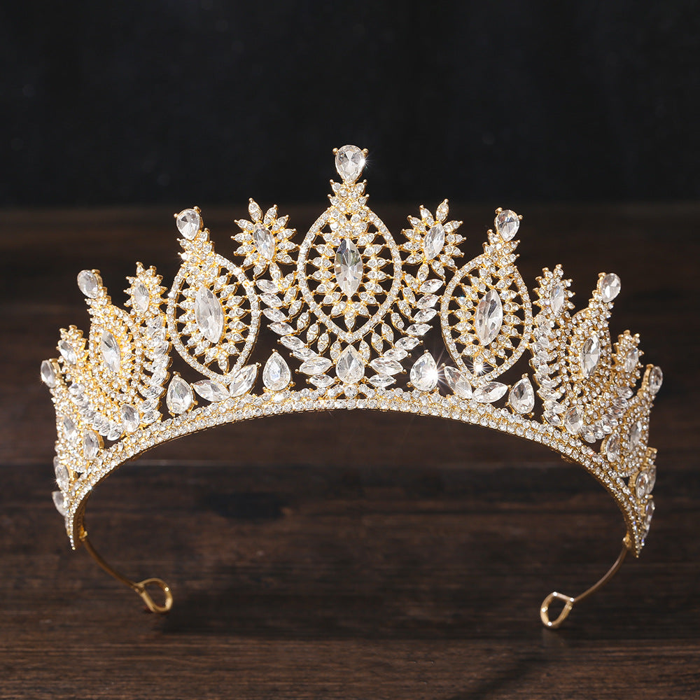 Floral Crystal Crown Headpiece