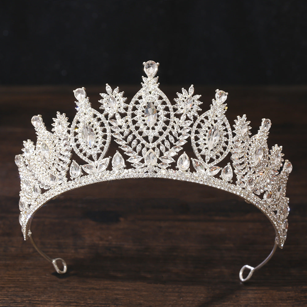 Floral Crystal Crown Headpiece