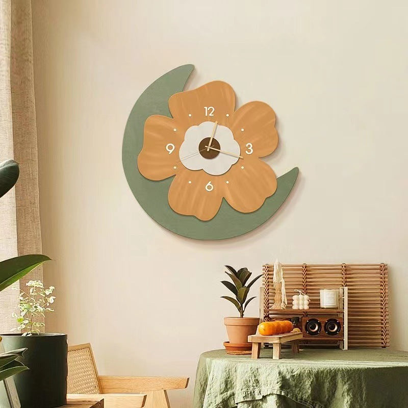 Floral Design Silent Wall Clock