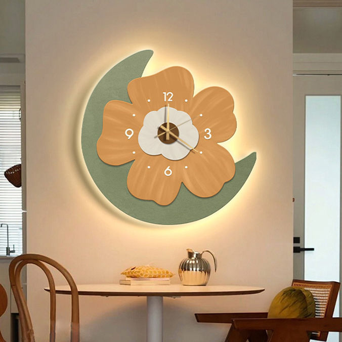Floral Design Silent Wall Clock