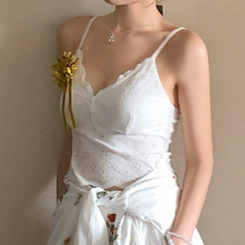Floral Embroidery Lace Shirt and Skirt Set