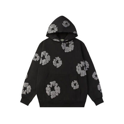 Floral Foam Print Hooded Sweatshirt and Pants Set