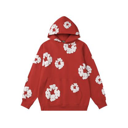 Floral Foam Print Hooded Sweatshirt and Pants Set