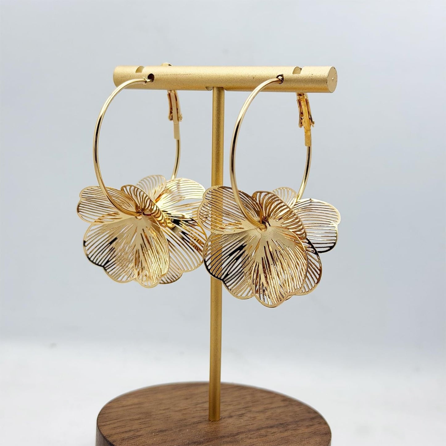 Floral Geometric Hoop Earrings