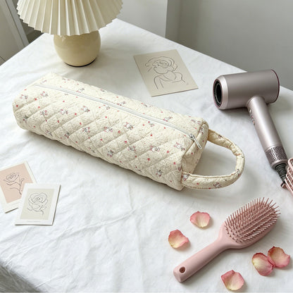 Floral Hair Dryer Storage Bag Portable Roll-Up Case