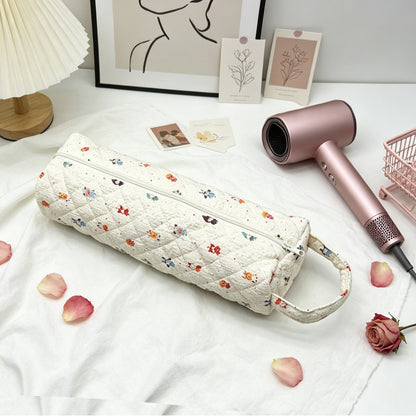 Floral Hair Dryer Storage Bag Portable Roll-Up Case
