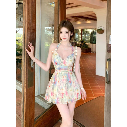 Floral Halter Neck Dress