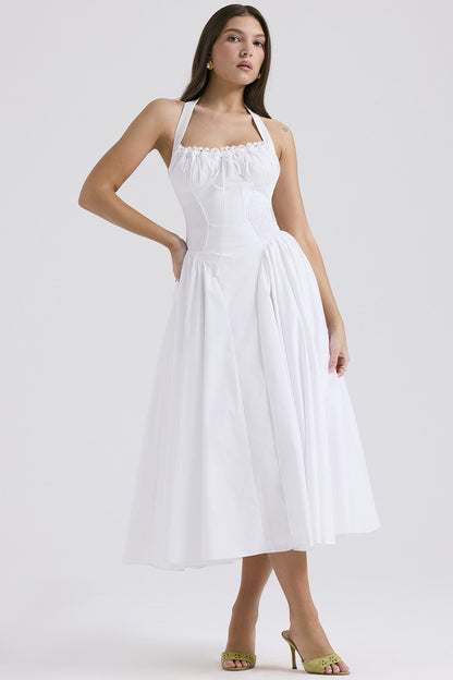 Floral Halter Neck Midi Dress