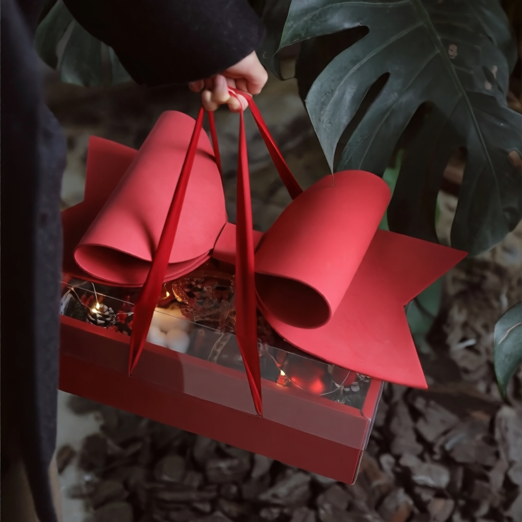 Floral hand-held flower box