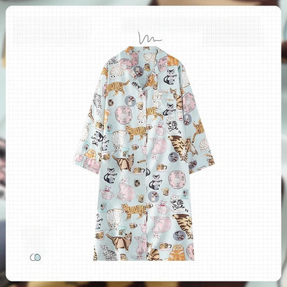Floral Ice Silk Women's Nightgown