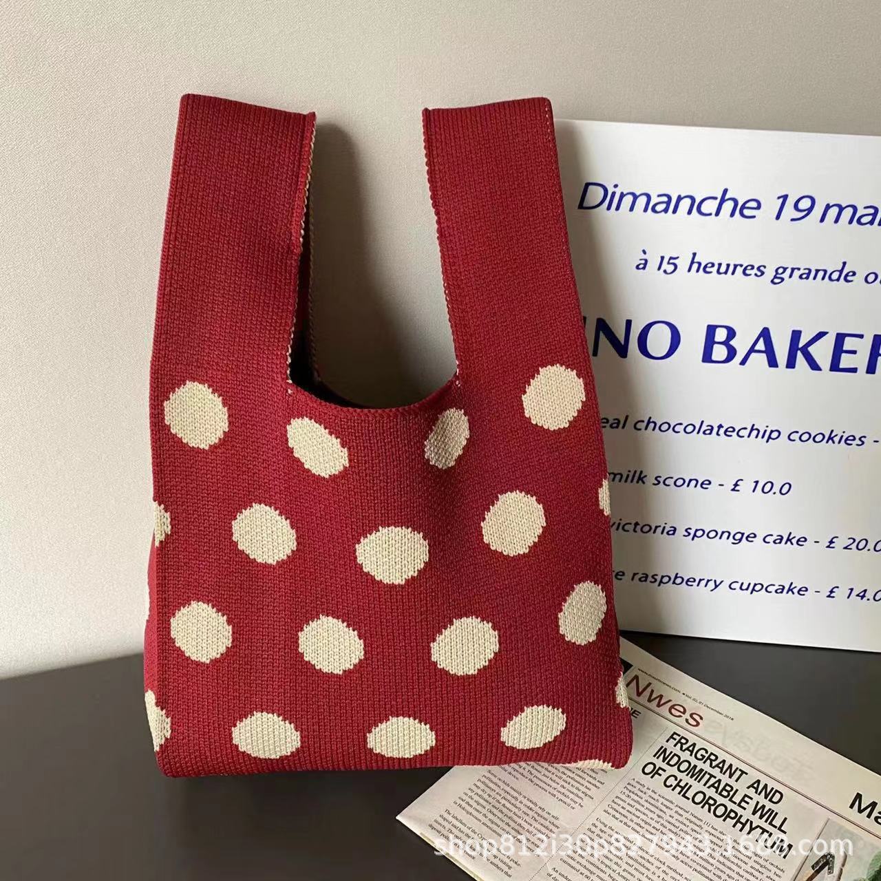 Floral Knitted Tote Bag