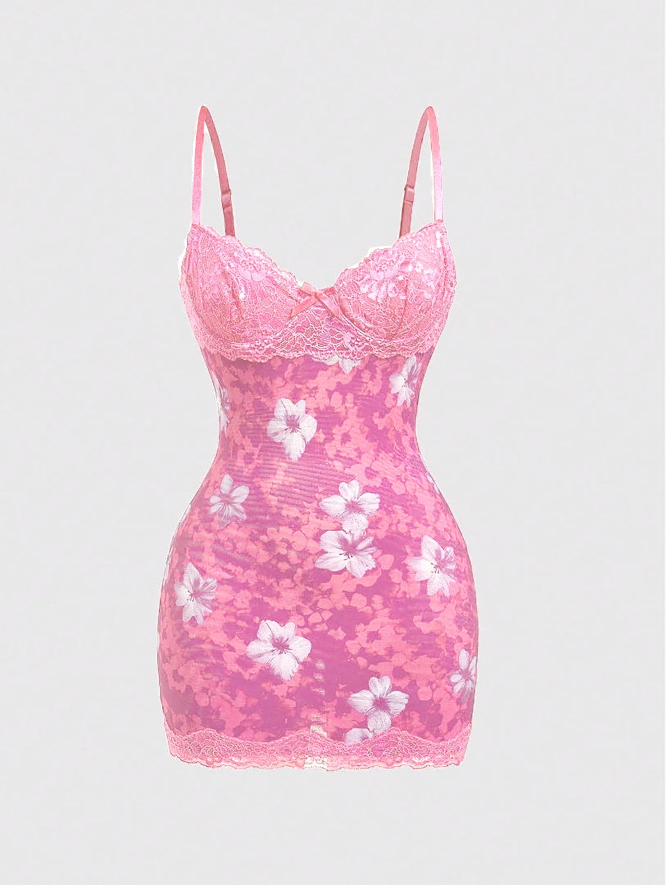 Floral Lace Backless Suspender Skirt