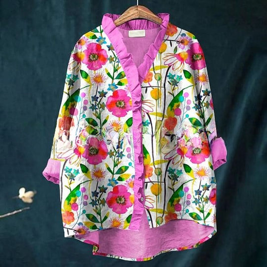 Floral Lace Collar Casual Blouse