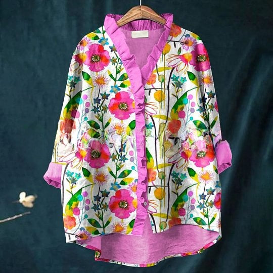 Floral Lace Collar Casual Blouse