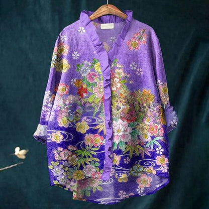 Floral Lace Collar Casual Blouse