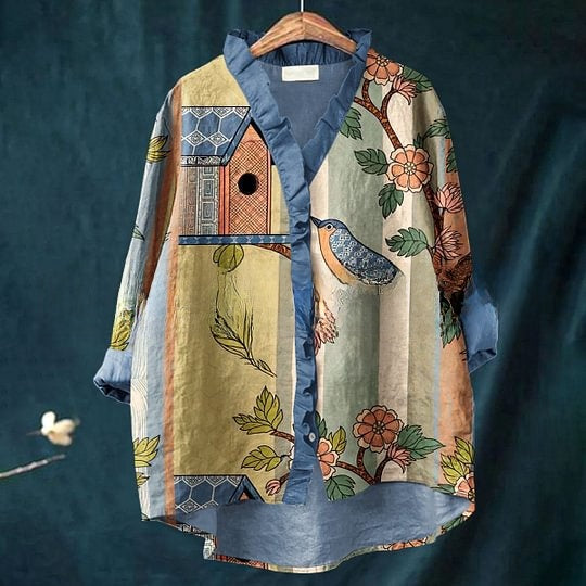 Floral Lace Collar Casual Blouse