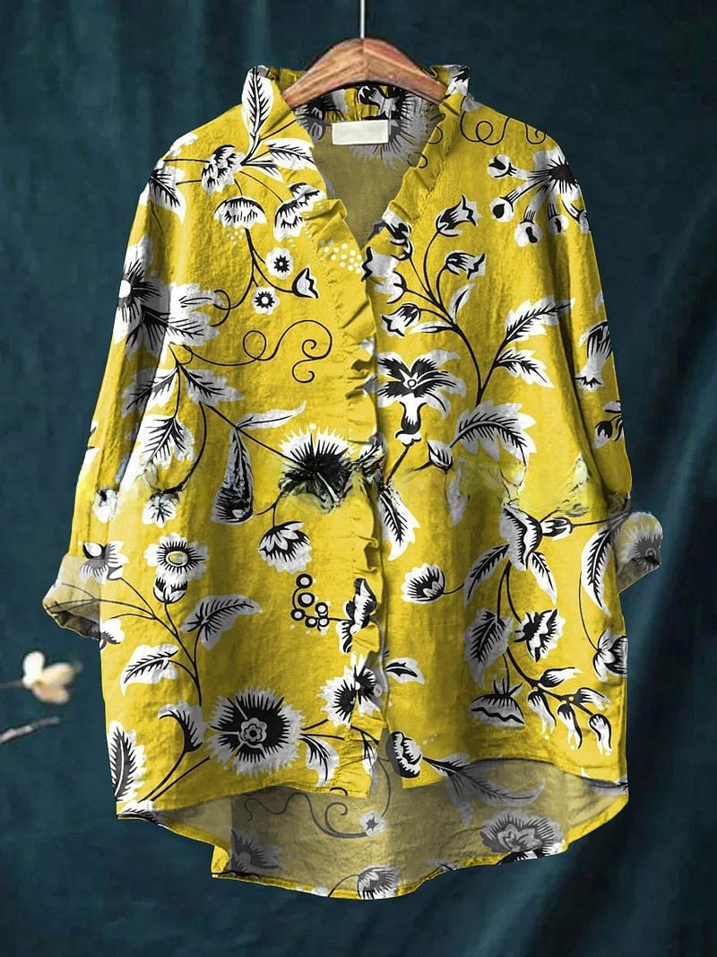 Floral Lace Collar Casual Blouse