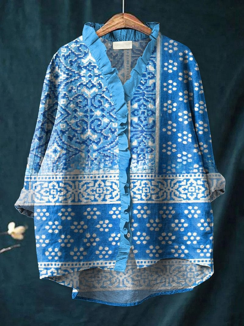 Floral Lace Collar Casual Blouse