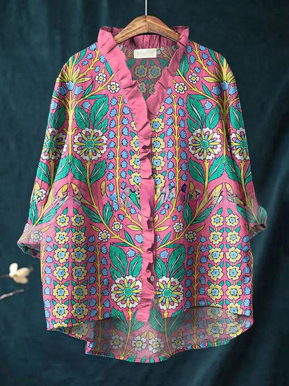 Floral Lace Collar T-Shirt