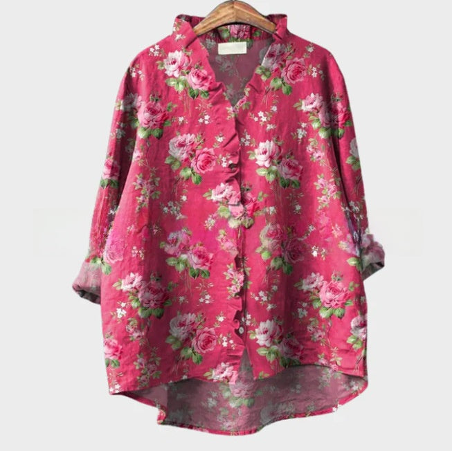 Floral Lace Collar T-Shirt