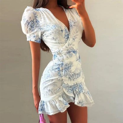 Floral Lace Trim Maxi Dress