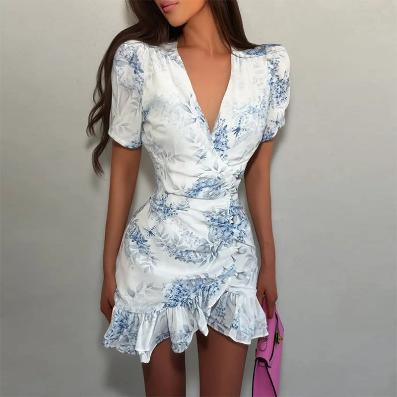 Floral Lace Trim Maxi Dress