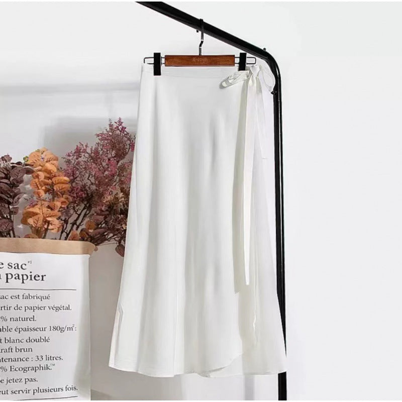 Floral Lace-Up Wrap Skirt