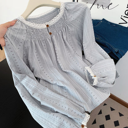 Floral Lantern Sleeve Blouse