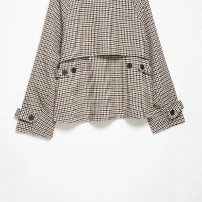 Floral Lattice High Collar Short Jacket