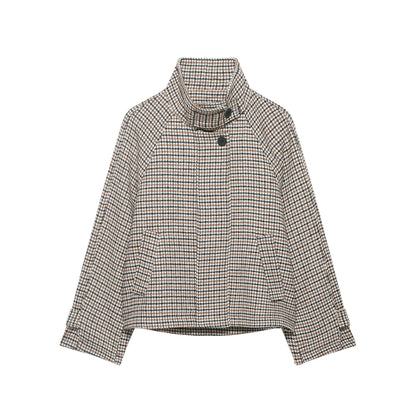 Floral Lattice High Collar Short Jacket