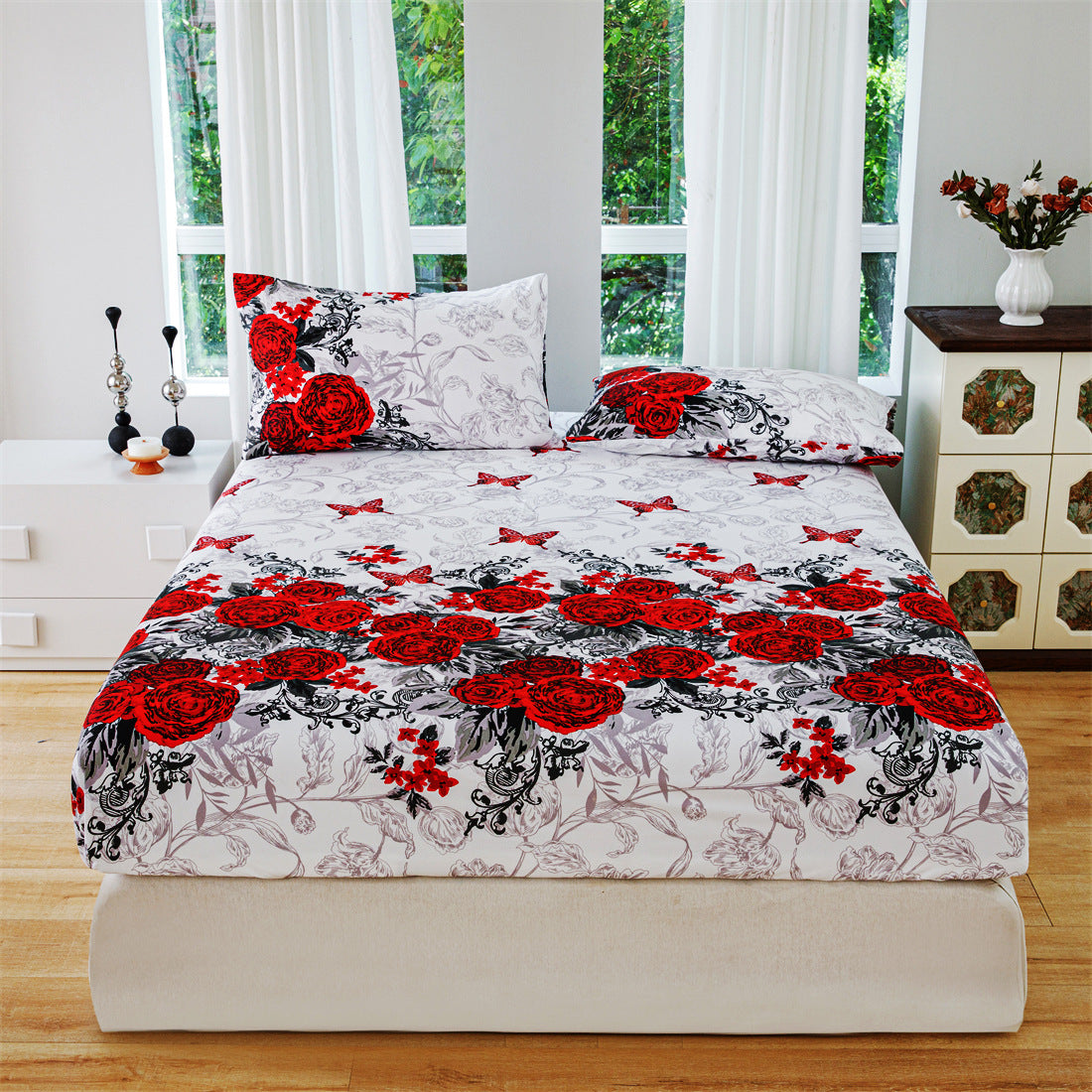 Floral mattress dust cover